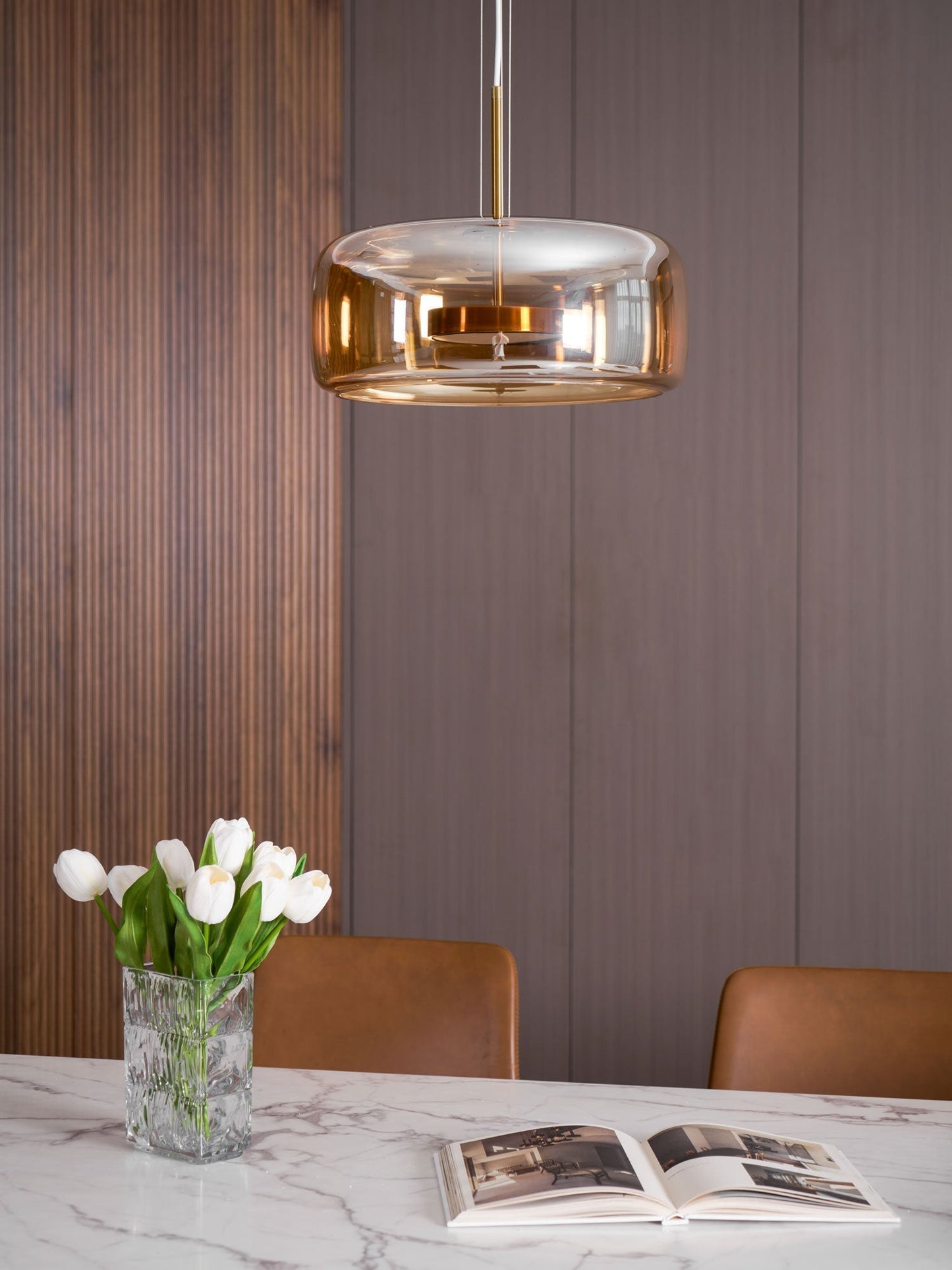 Sleek Black Glass Pendant Light Fixture 1-Light