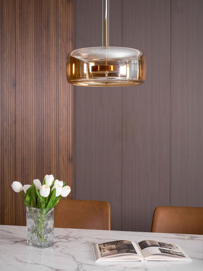 Sleek Black Glass Pendant Light Fixture 1-Light