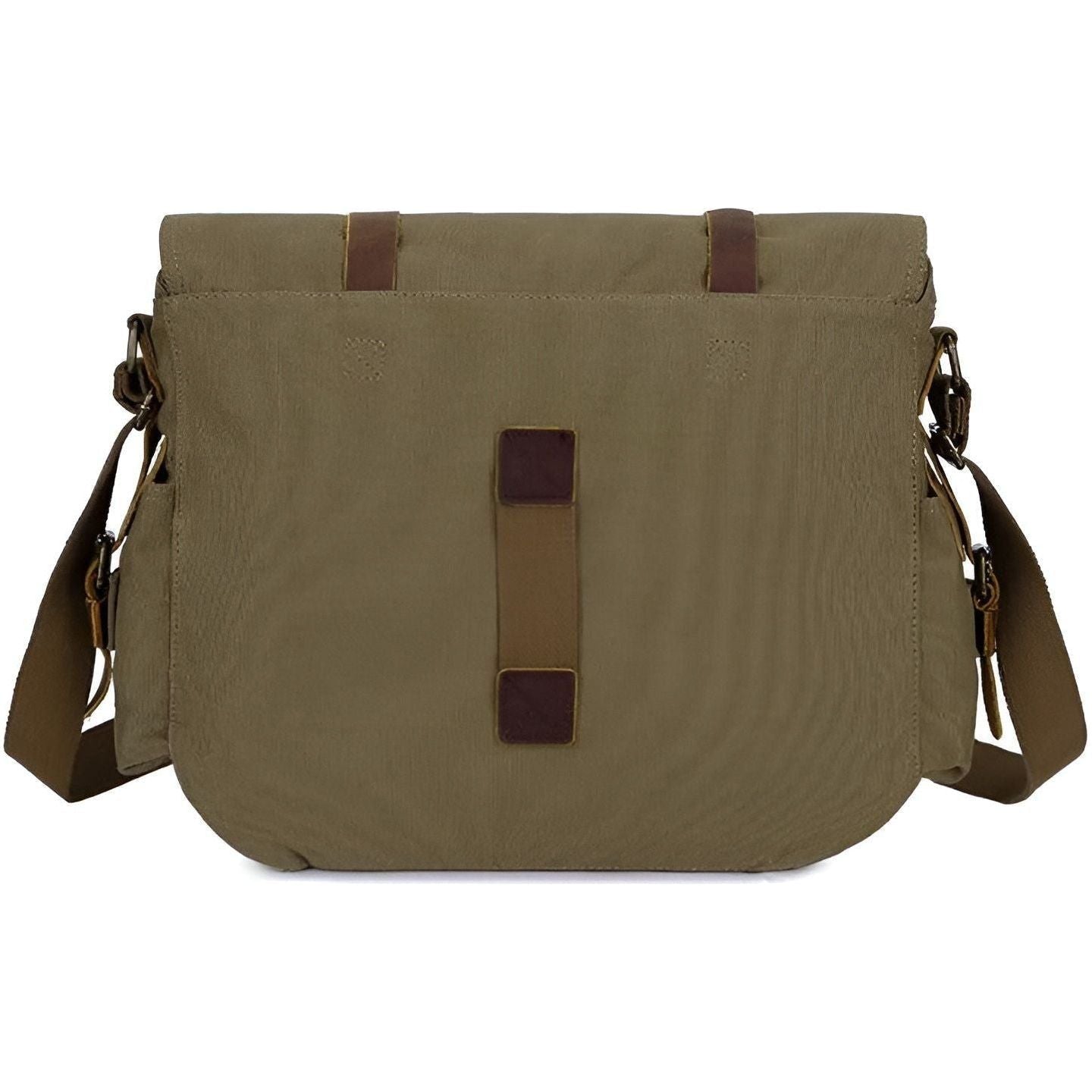 Retro Canvas Crossbody Bag for Men with Brown Leather Trim