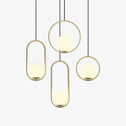 Sleek Brass Glass Pendant Ceiling Light Fixtures