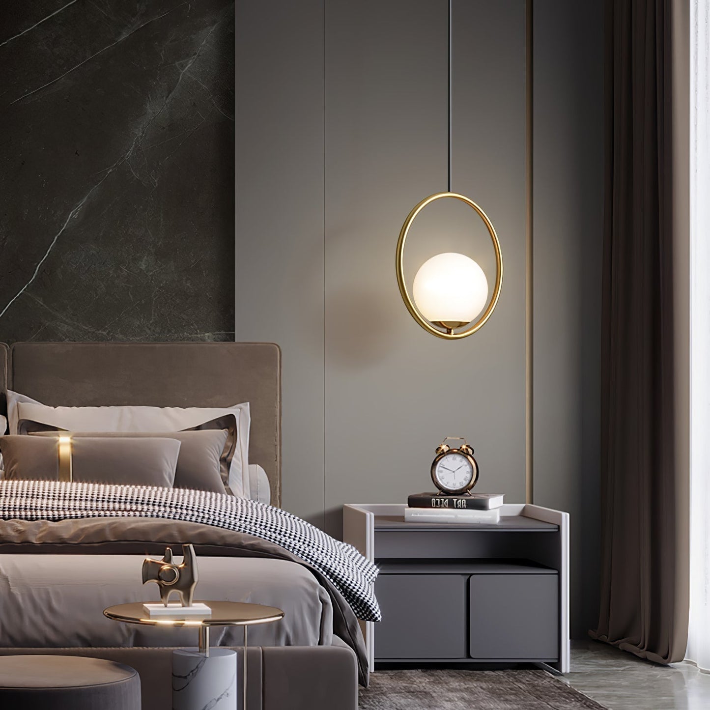 Sleek Brass Glass Pendant Ceiling Light Fixtures