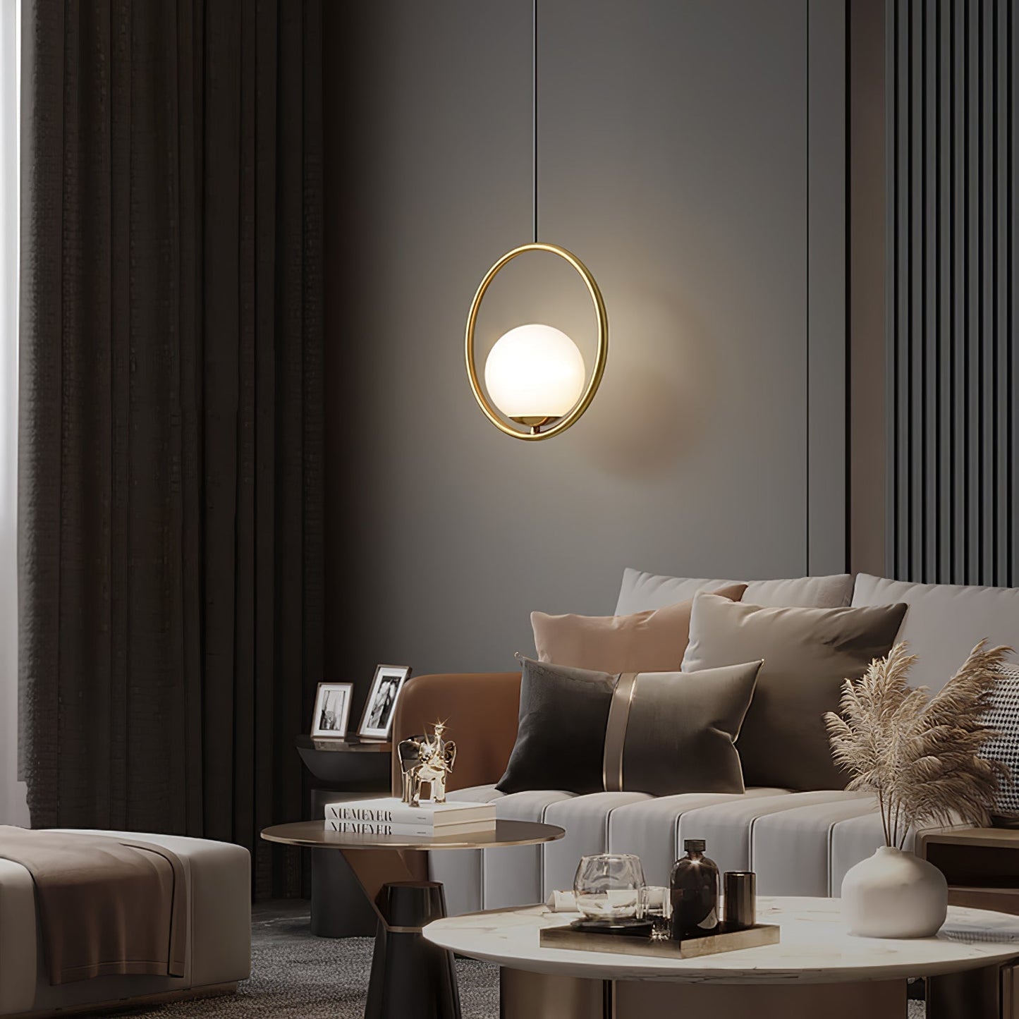 Sleek Brass Glass Pendant Ceiling Light Fixtures