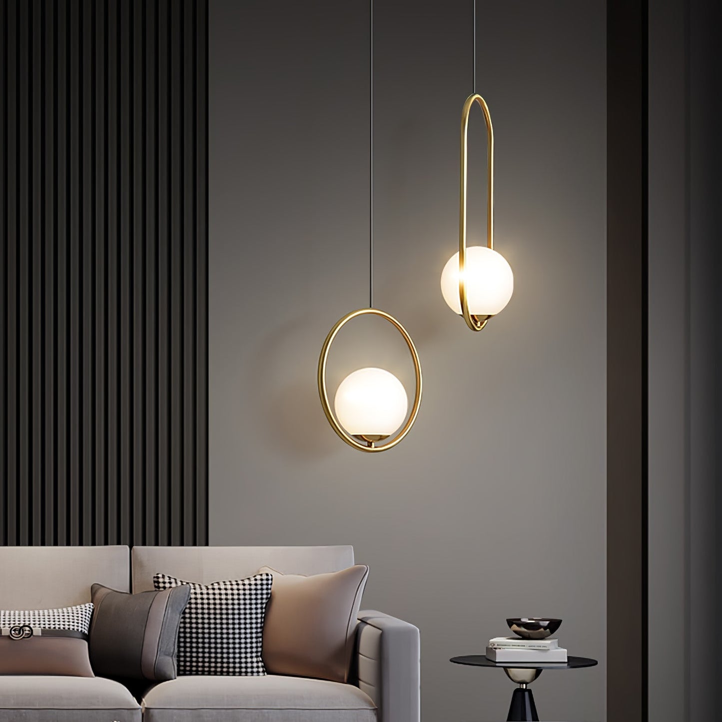 Sleek Brass Glass Pendant Ceiling Light Fixtures