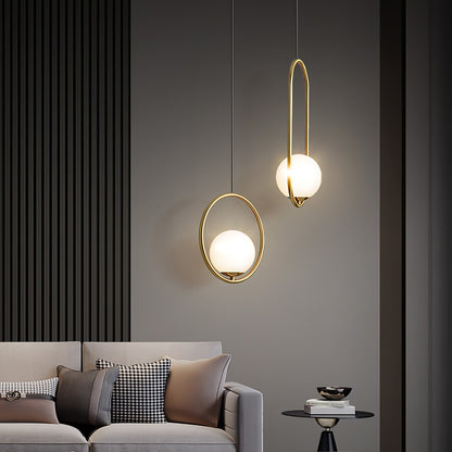 Sleek Brass Glass Pendant Ceiling Light Fixtures