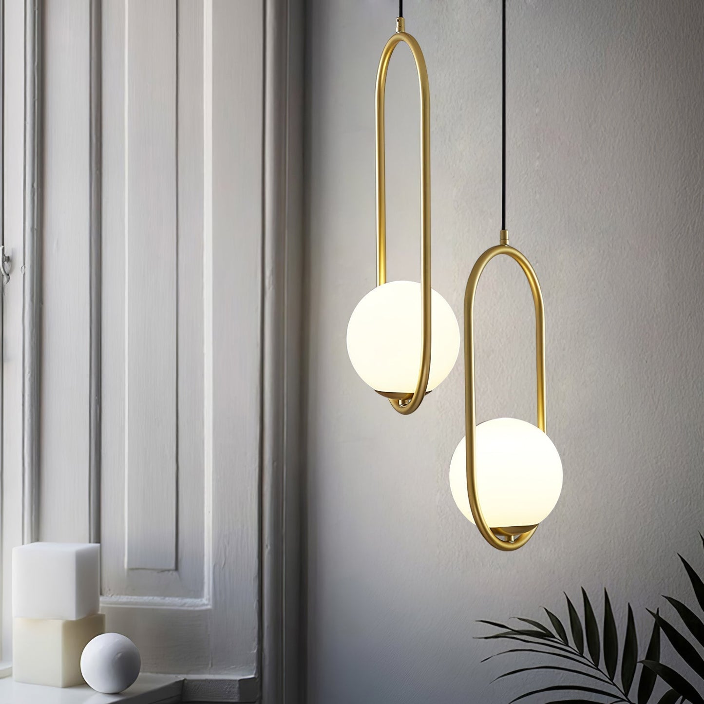 Sleek Brass Glass Pendant Ceiling Light Fixtures