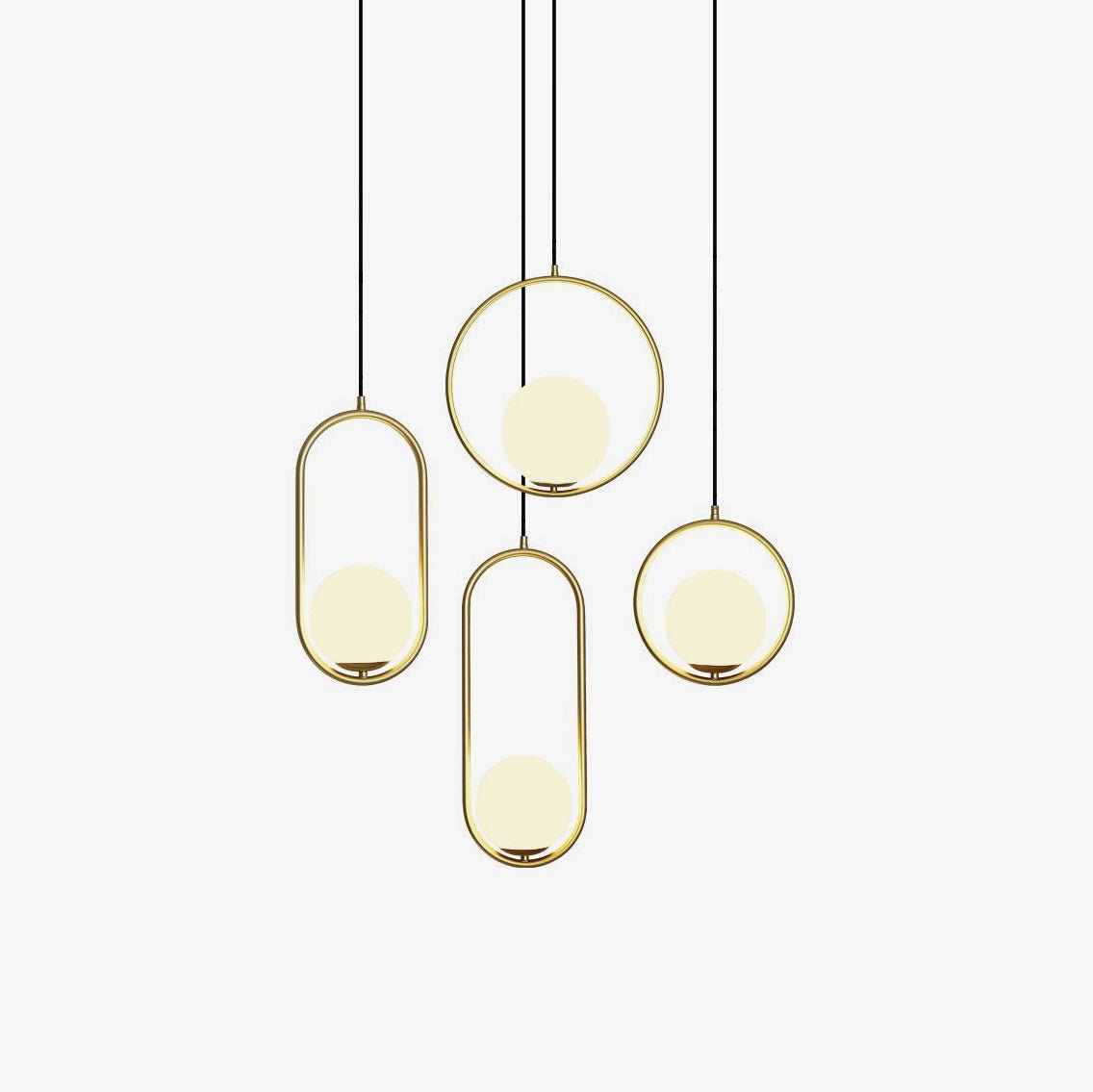 Sleek Brass Glass Pendant Ceiling Light Fixtures - Fesara