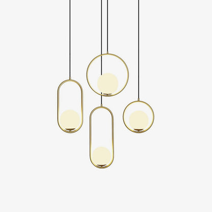 Sleek Brass Glass Pendant Ceiling Light Fixtures - Fesara