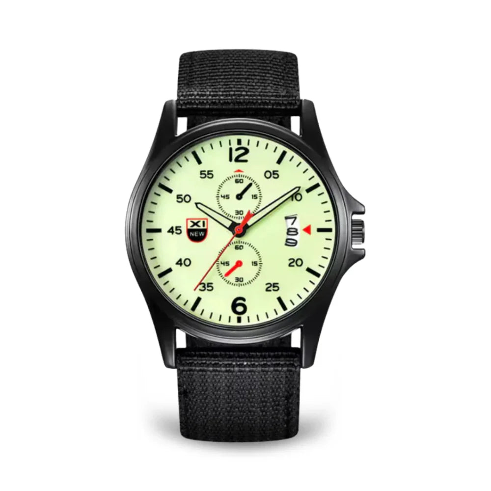 Rugged Mens Quartz Watch – Durable Sport Nylon Strap Watch