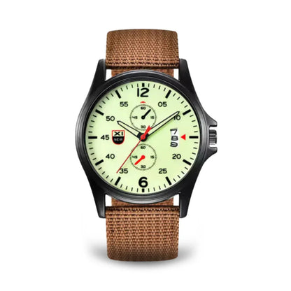 Rugged Mens Quartz Watch – Durable Sport Nylon Strap Watch