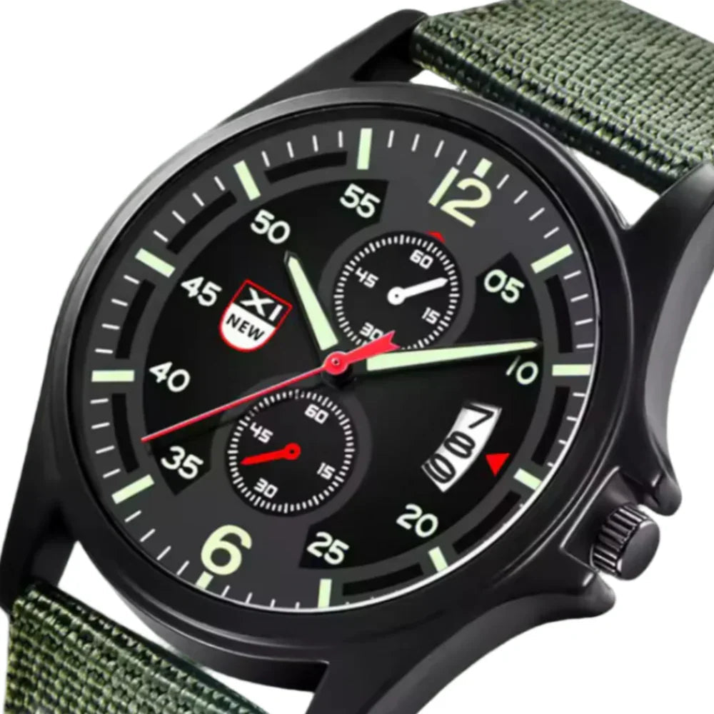 Rugged Mens Quartz Watch – Durable Sport Nylon Strap Watch
