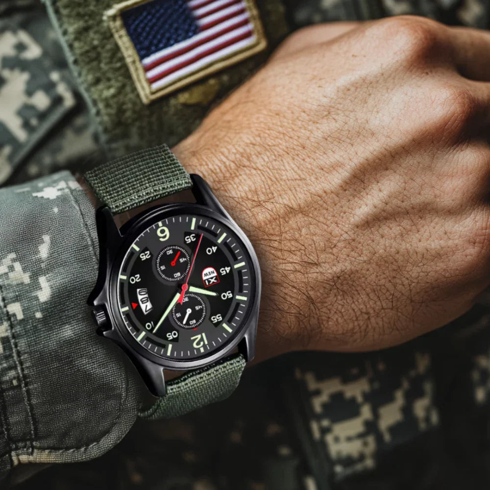 Rugged Mens Quartz Watch – Durable Sport Nylon Strap Watch