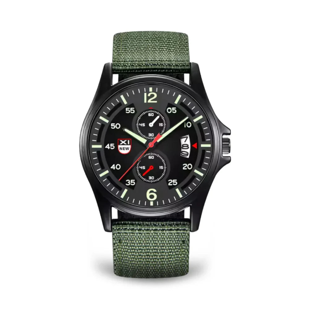 Rugged Mens Quartz Watch – Durable Sport Nylon Strap Watch