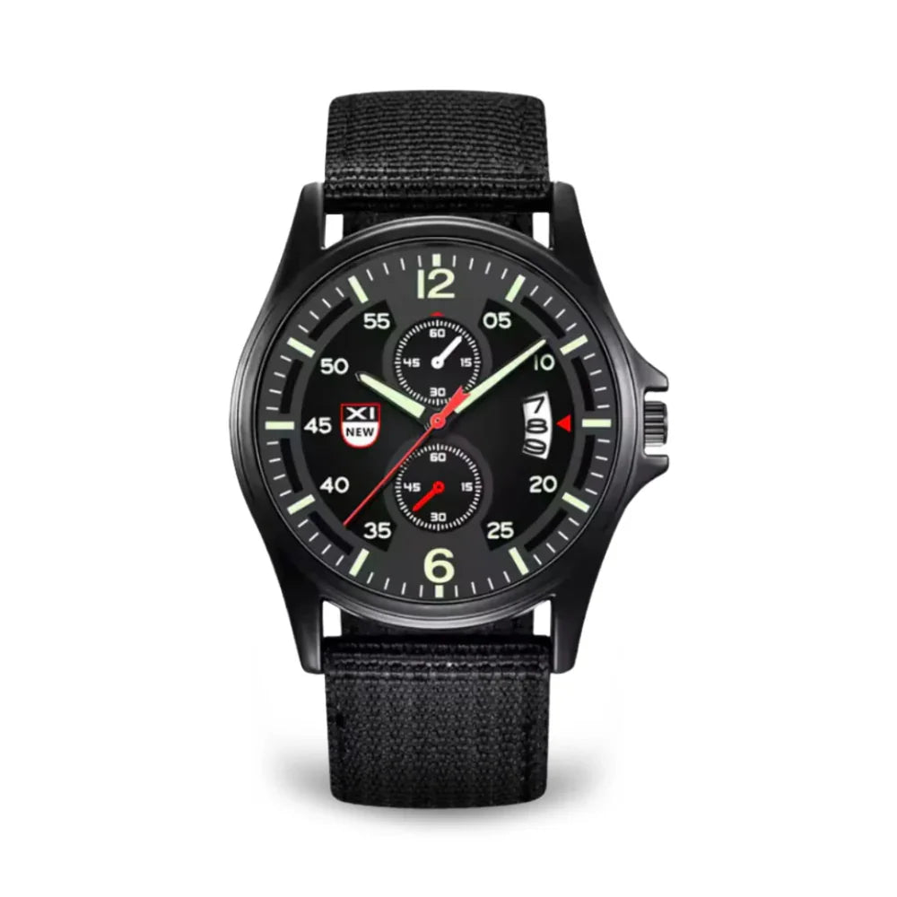 Rugged Mens Quartz Watch – Durable Sport Nylon Strap Watch