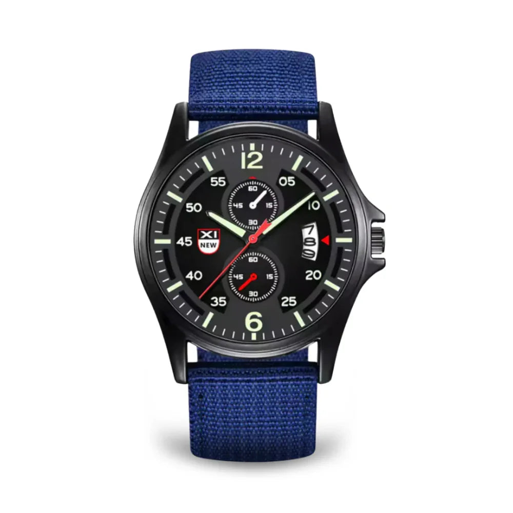 Rugged Mens Quartz Watch – Durable Sport Nylon Strap Watch