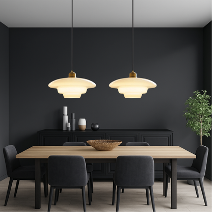 Bright White Glass Drop Pendant Light for Modern Homes - Fesara
