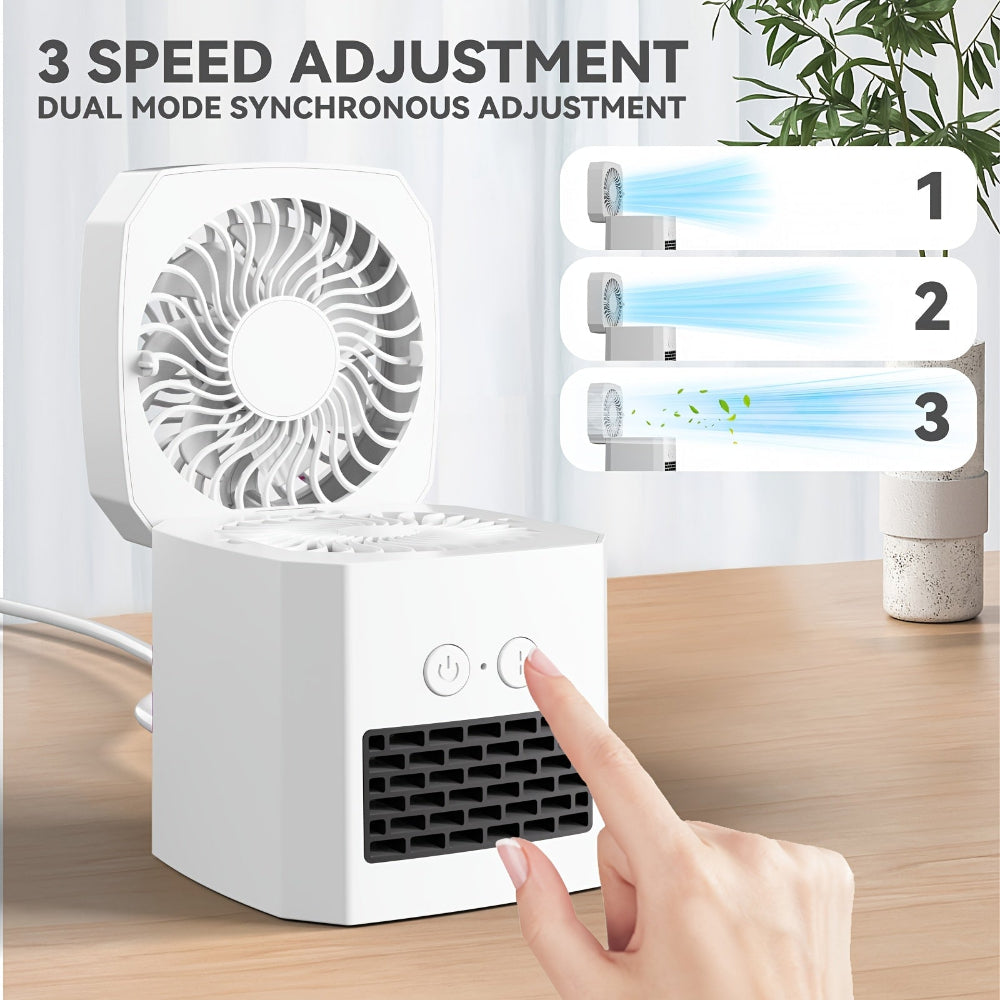 Mini Electric Space Heater and Cooling Fan Portable Desktop Heater 3