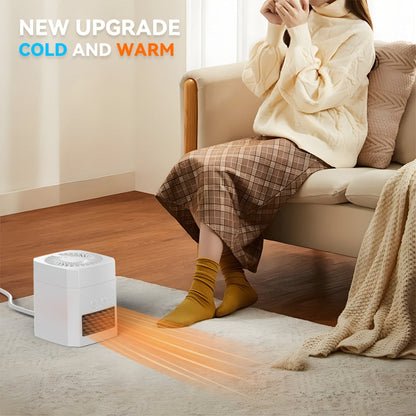 Mini Electric Space Heater and Cooling Fan Portable Desktop Heater 4