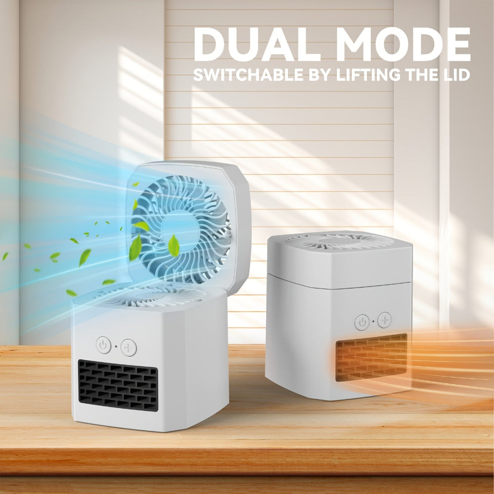 Mini Electric Space Heater and Cooling Fan Portable Desktop Heater 5