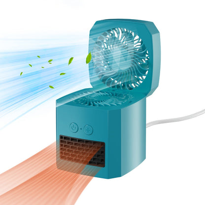 Mini Electric Space Heater and Cooling Fan Portable Desktop Heater 7