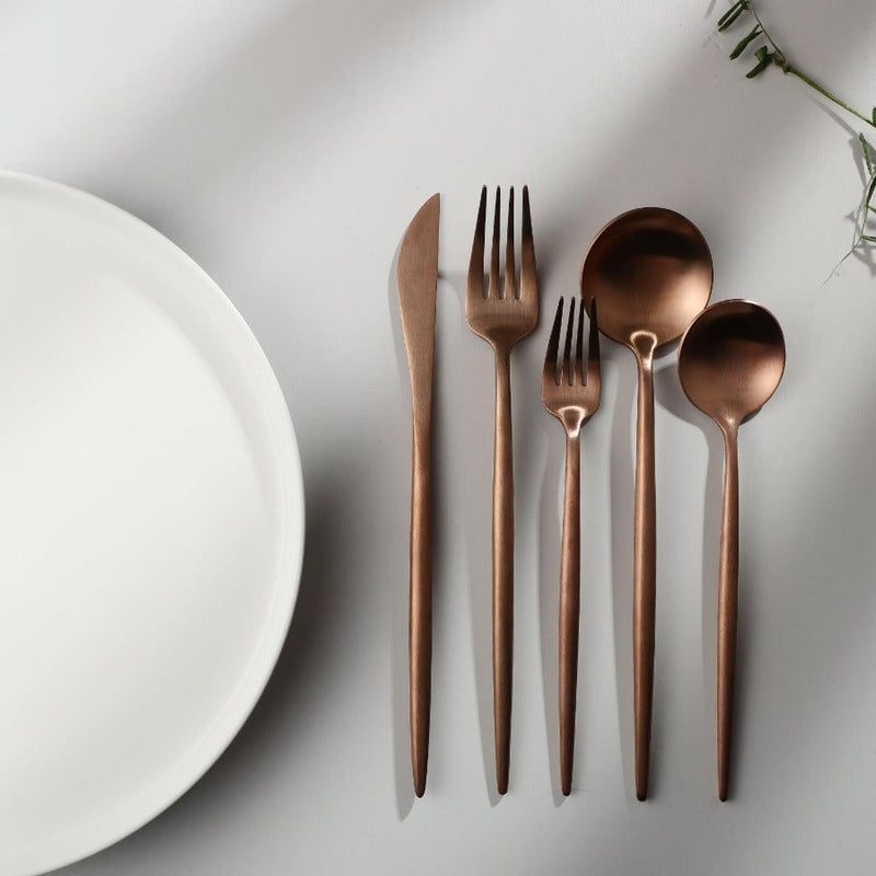 Premium Steel Cutlery Set in Chic Colors