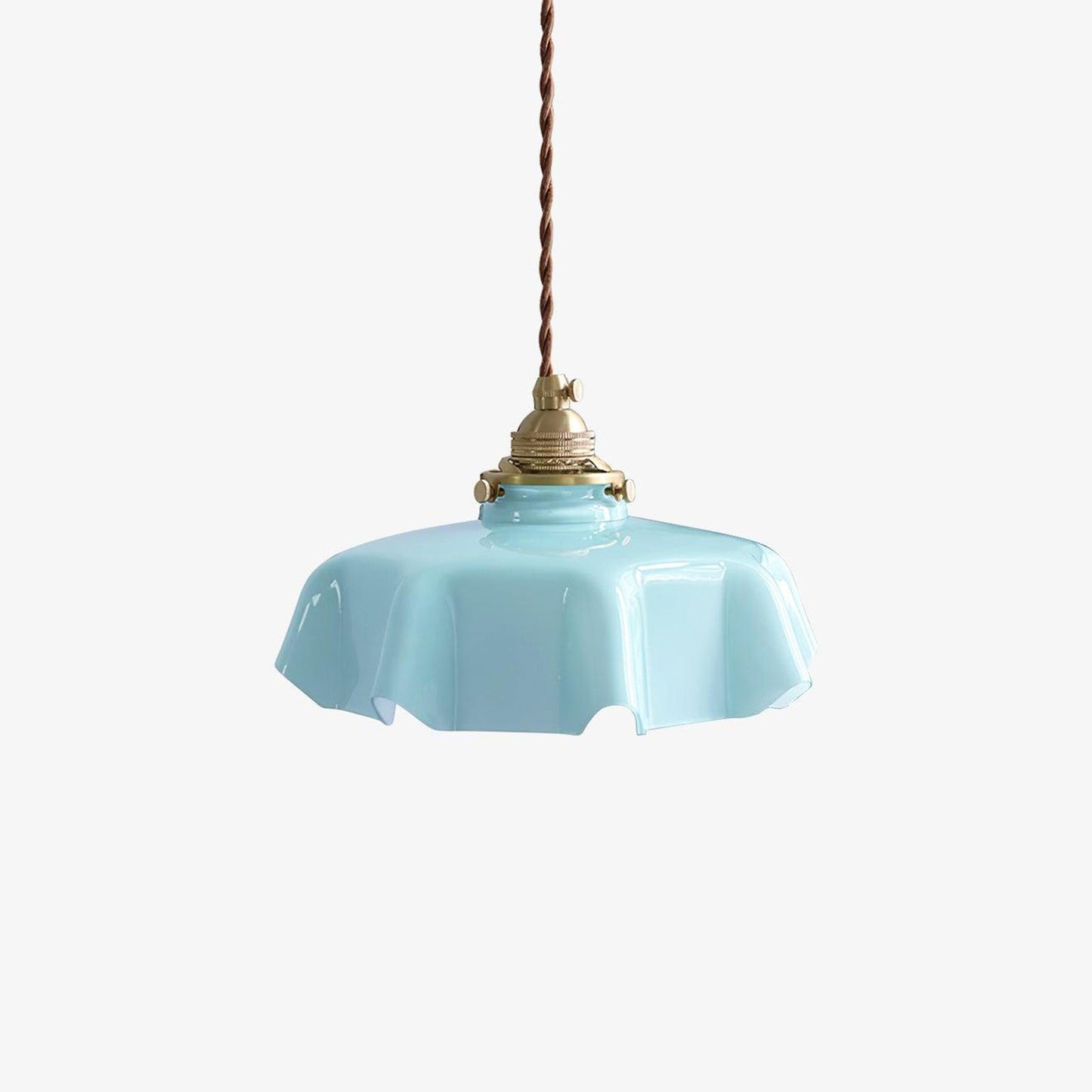 Elegant Ruffled Glass Metal Pendant Lamp