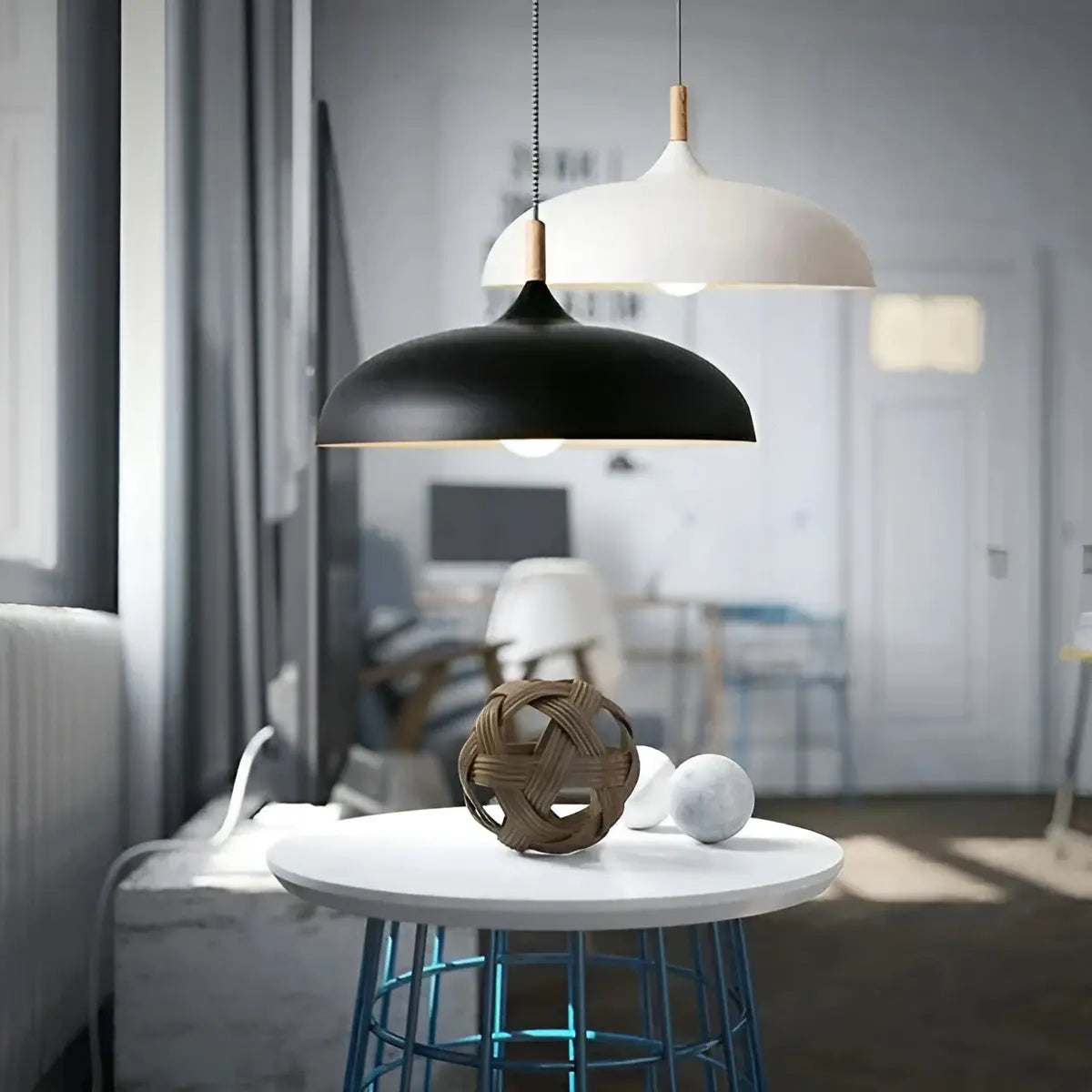 Modern Oak LED Ceiling Light Fixture - Fesara