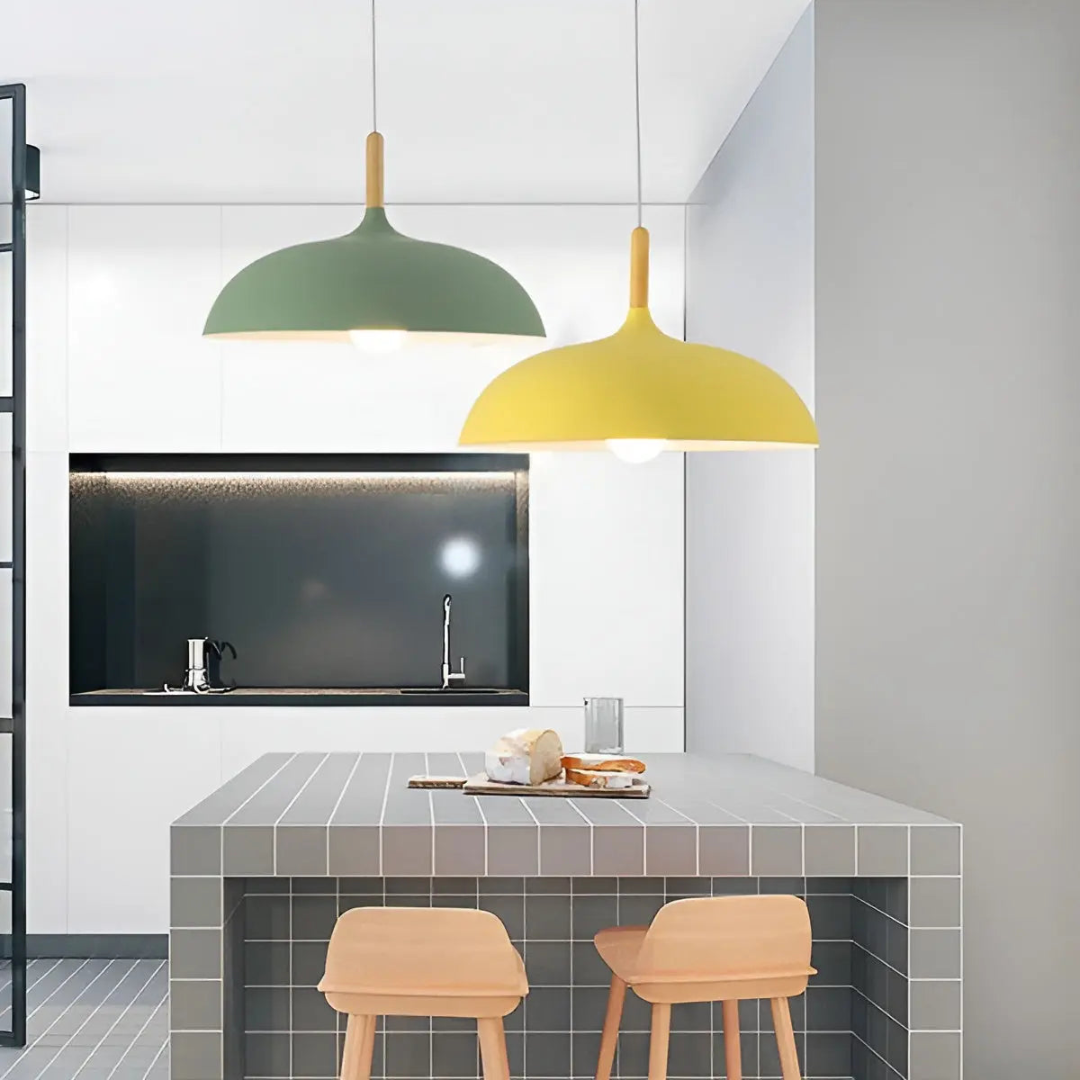 Modern Oak LED Ceiling Light Fixture