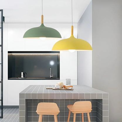 Modern Oak LED Ceiling Light Fixture