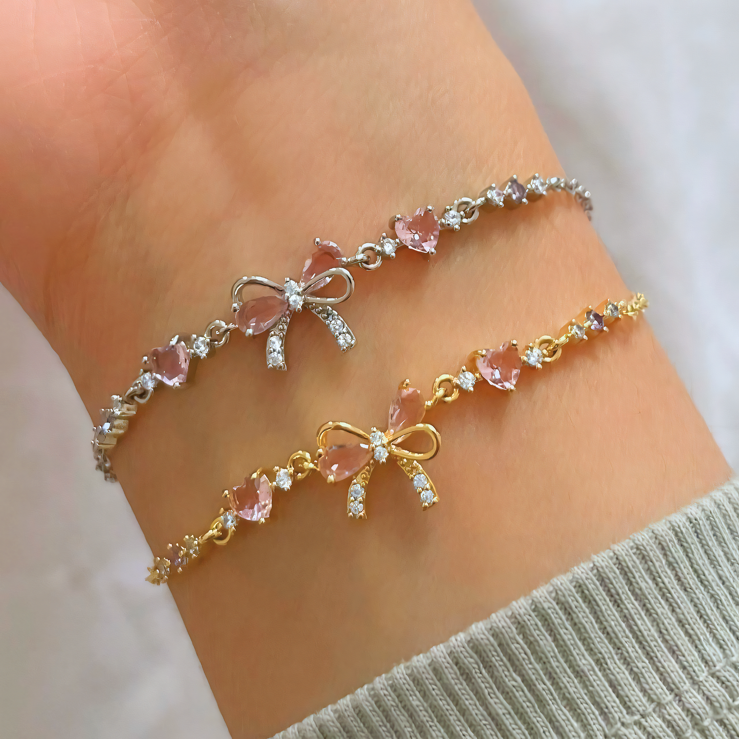Delicate Ribbon Charm Bracelets