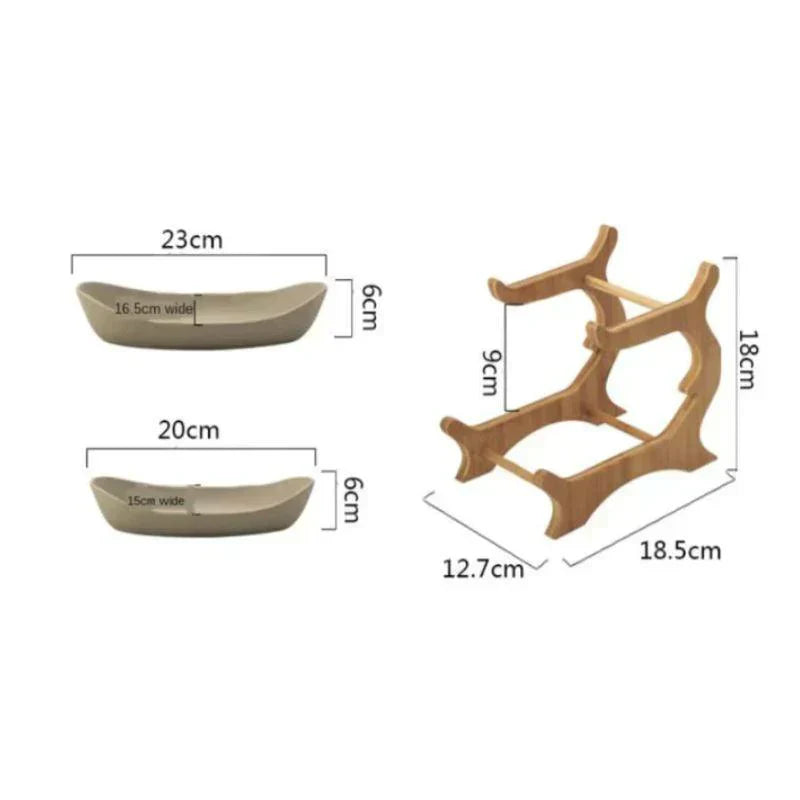 Natural Bamboo Storage Fruit Bowl with Adjustable Layers