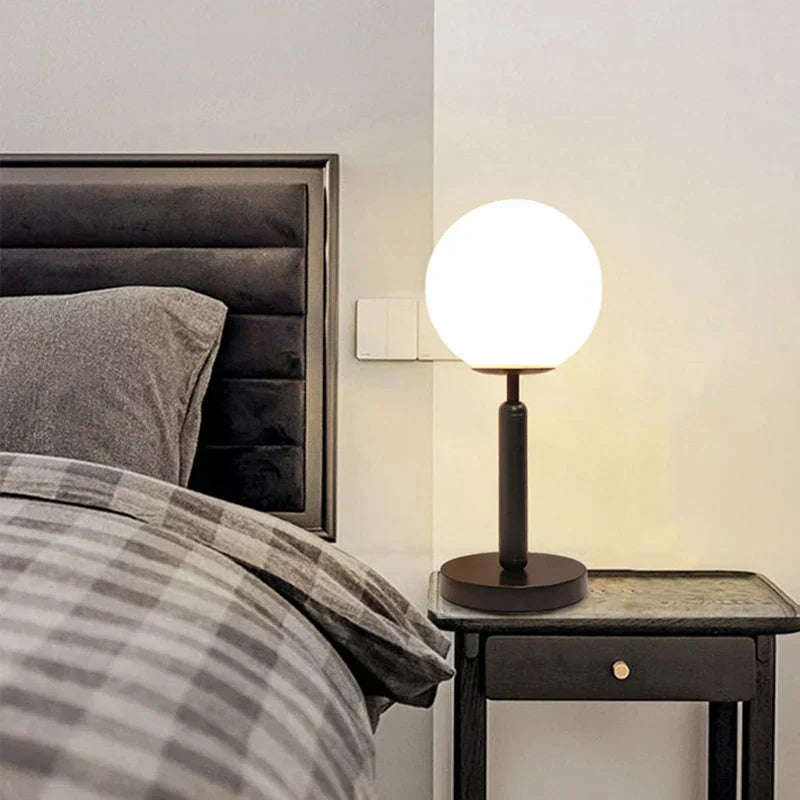 Elegant Metal Glass Desk Lamp