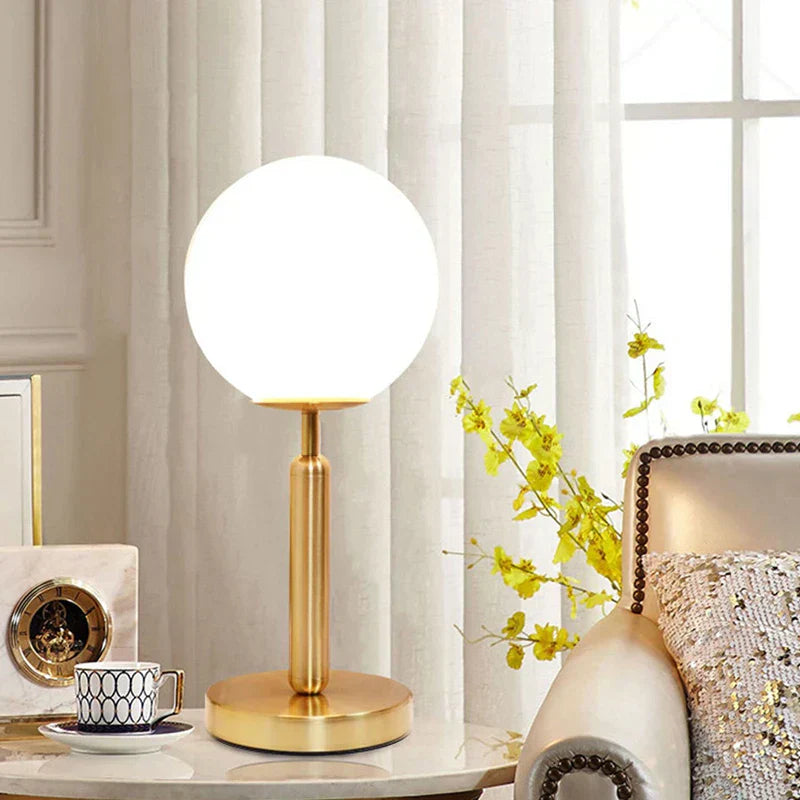 Elegant Metal Glass Desk Lamp