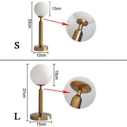 Elegant Metal Glass Desk Lamp
