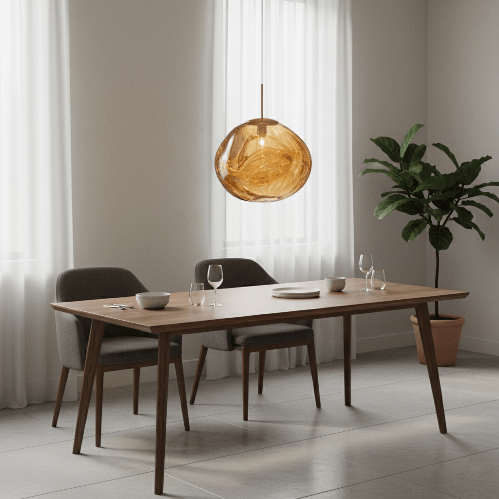 Stylish Round Glass Pendant Light Fixture