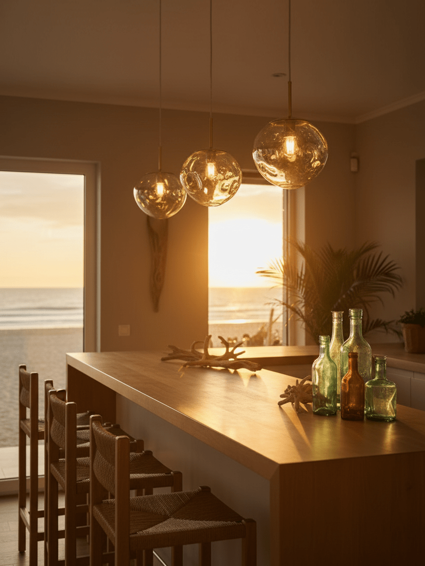 Stylish Round Glass Pendant Light Fixture