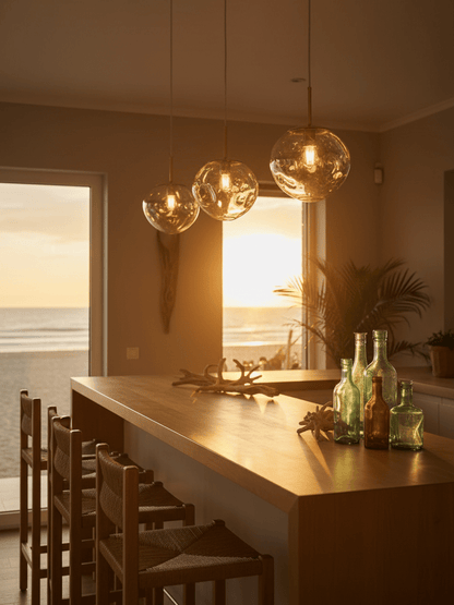 Stylish Round Glass Pendant Light Fixture