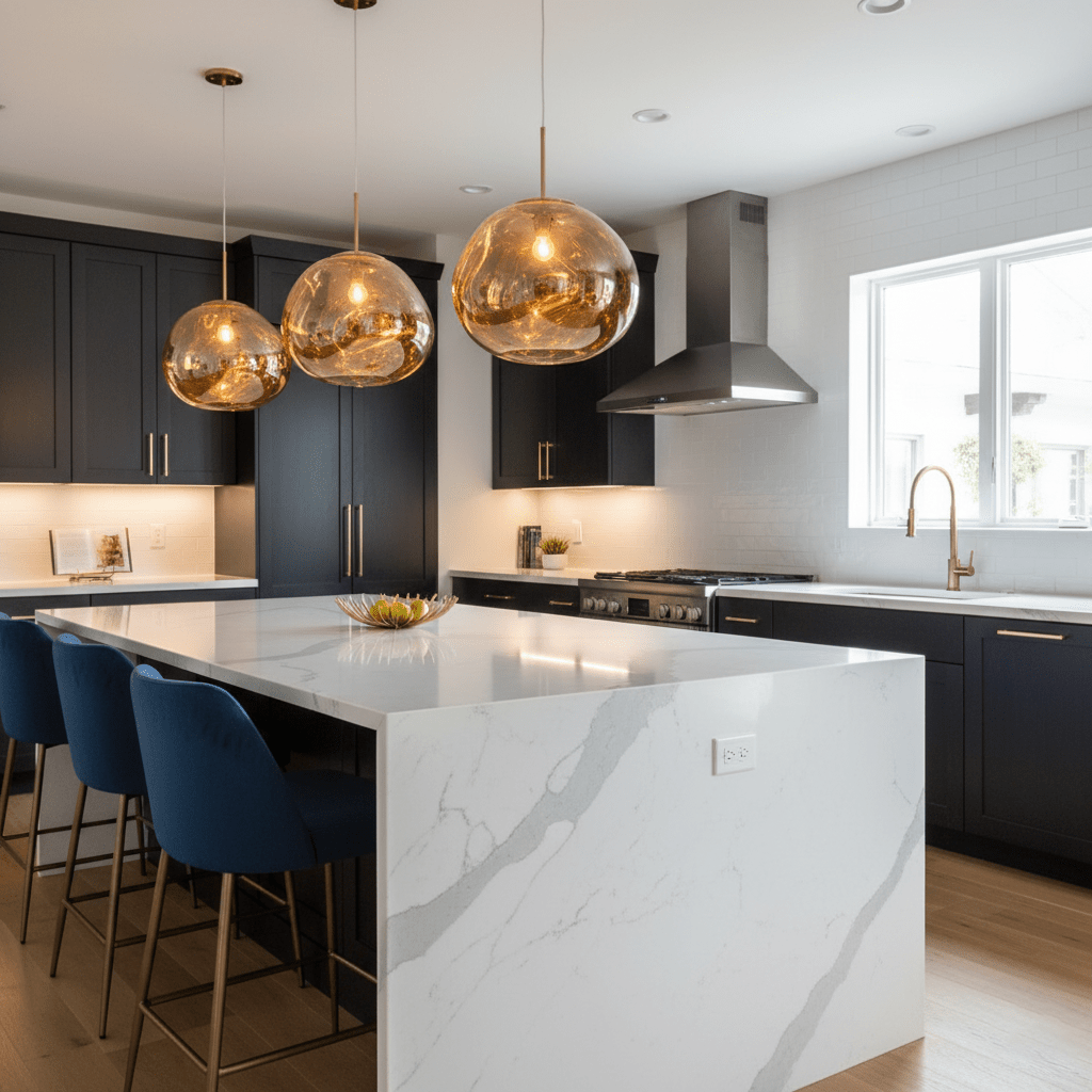 Stylish Round Glass Pendant Light Fixture