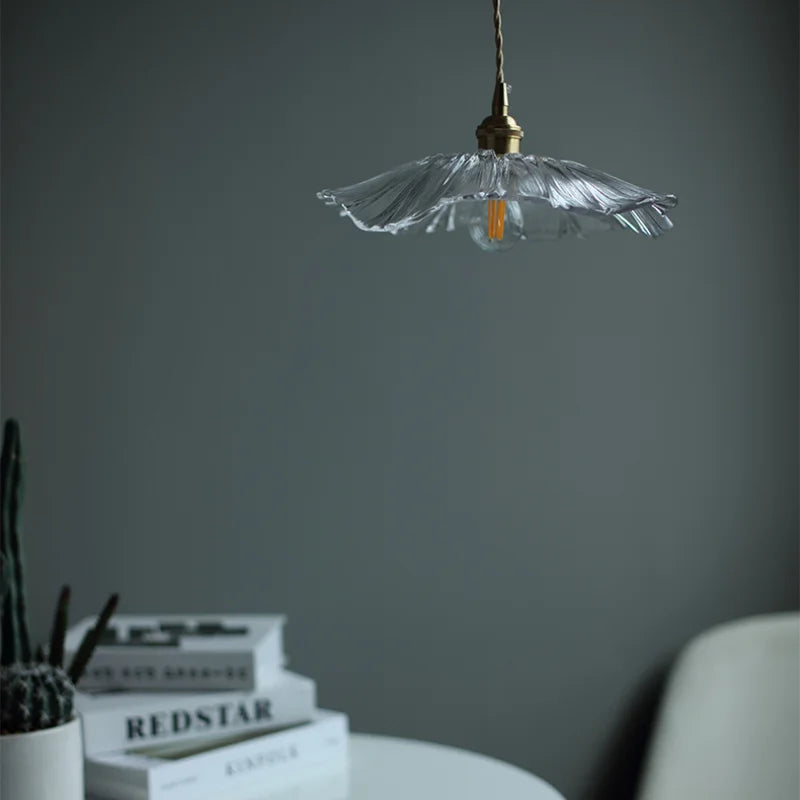 Beautiful Floral Glass Hanging Lamp
