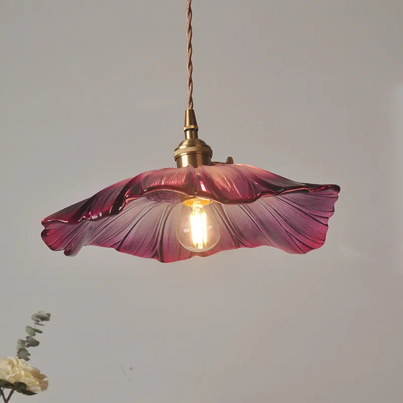 Beautiful Floral Glass Hanging Lamp - Fesara