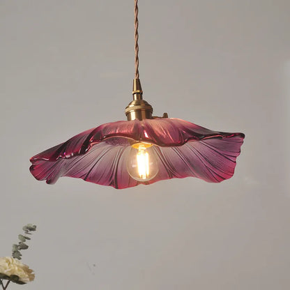 Beautiful Floral Glass Hanging Lamp - Fesara