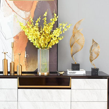 Unique Gold Metal Wave Art Decoration