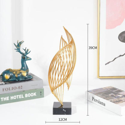 Unique Gold Metal Wave Art Decoration