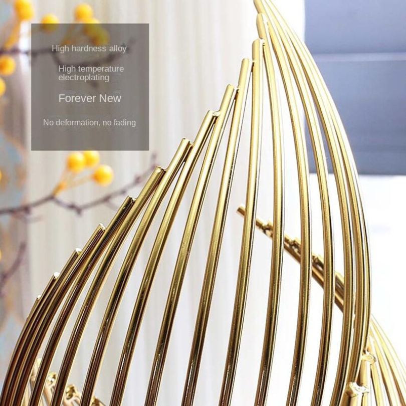 Unique Gold Metal Wave Art Decoration