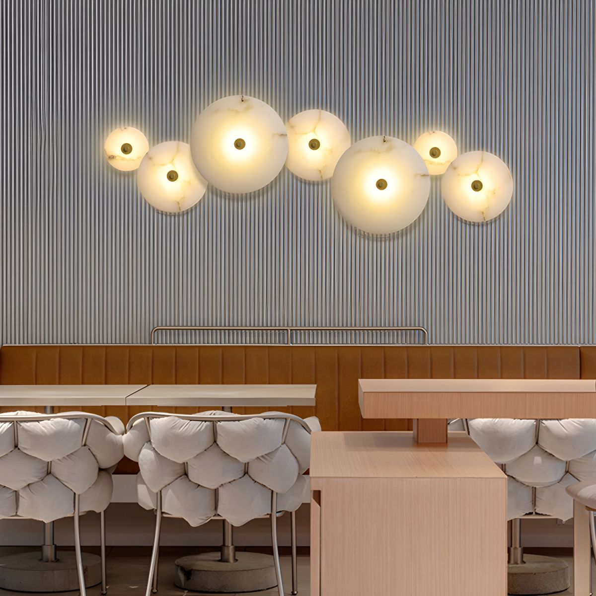 Elegant Stone Circular LED Wall Lamp