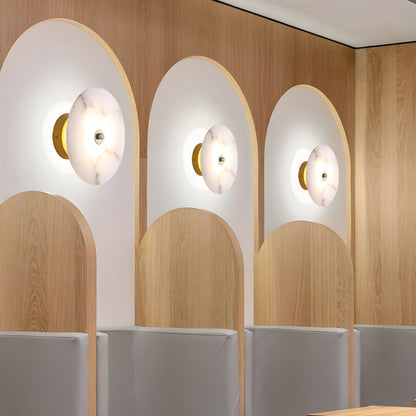 Elegant Stone Circular LED Wall Lamp