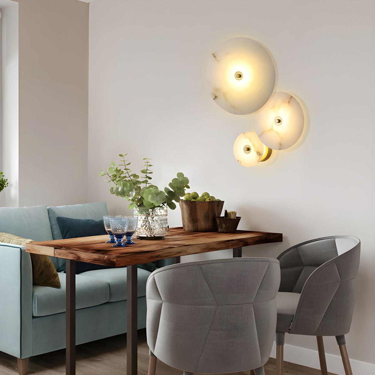 Elegant Stone Circular LED Wall Lamp