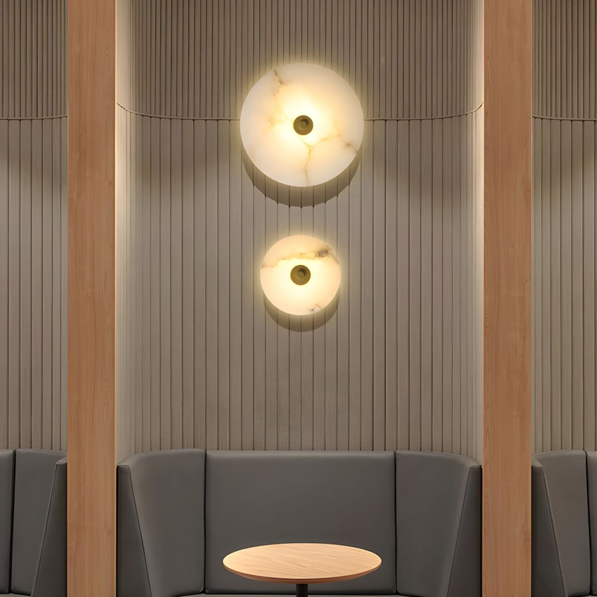 Elegant Stone Circular LED Wall Lamp