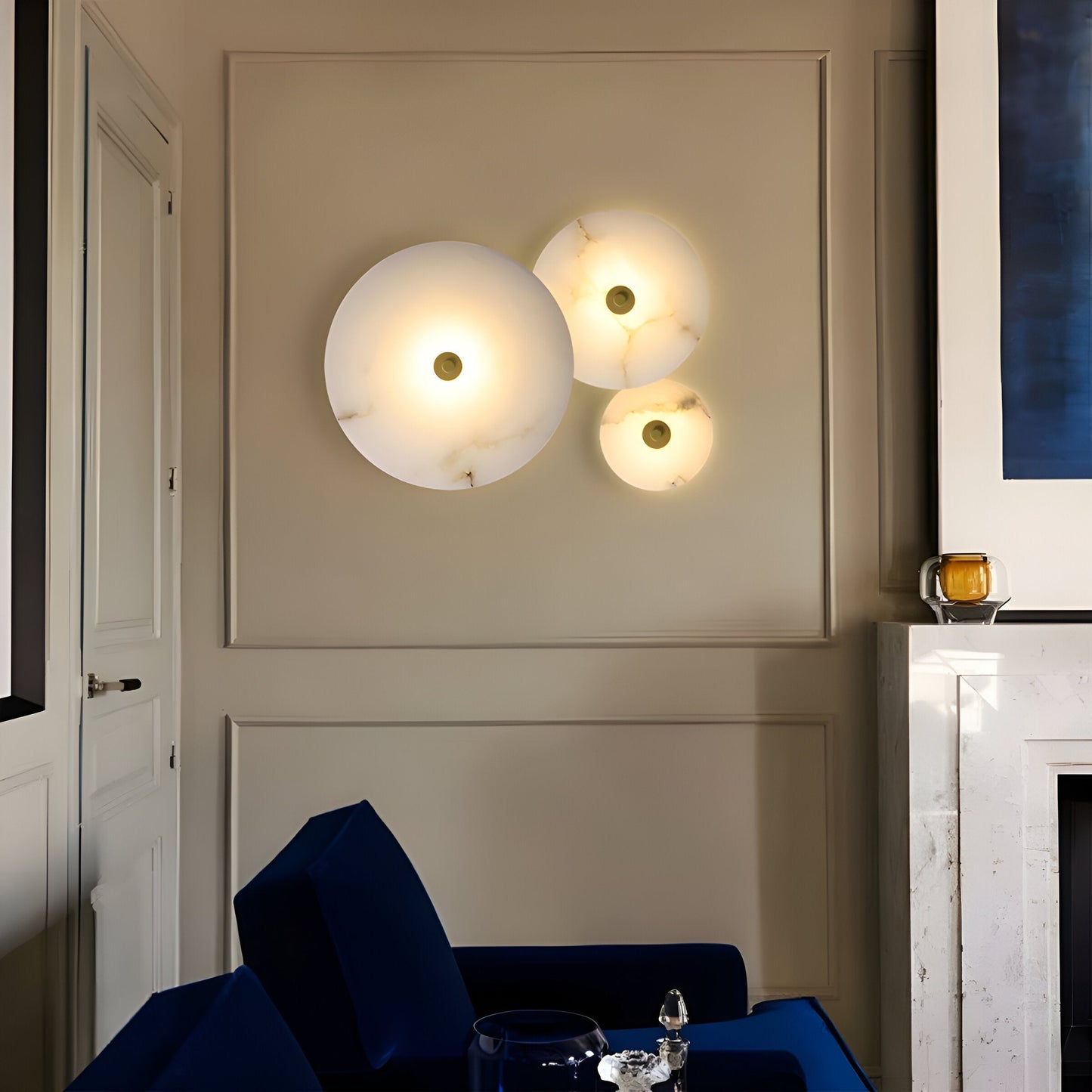 Elegant Stone Circular LED Wall Lamp