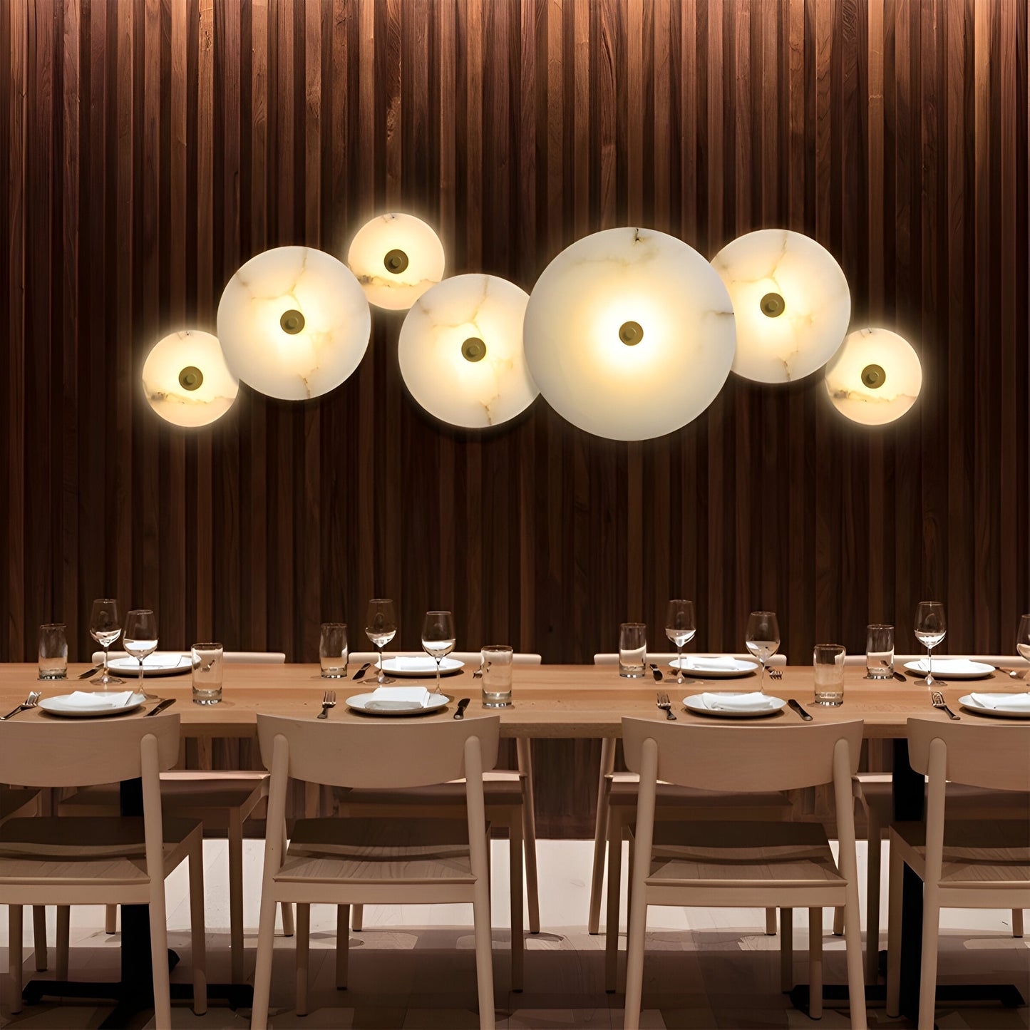 Elegant Stone Circular LED Wall Lamp
