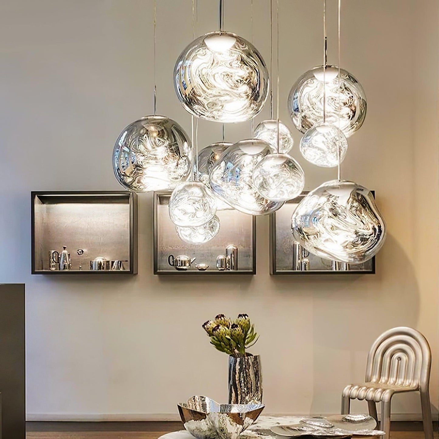 Stylish Round Glass Pendant Light Fixture